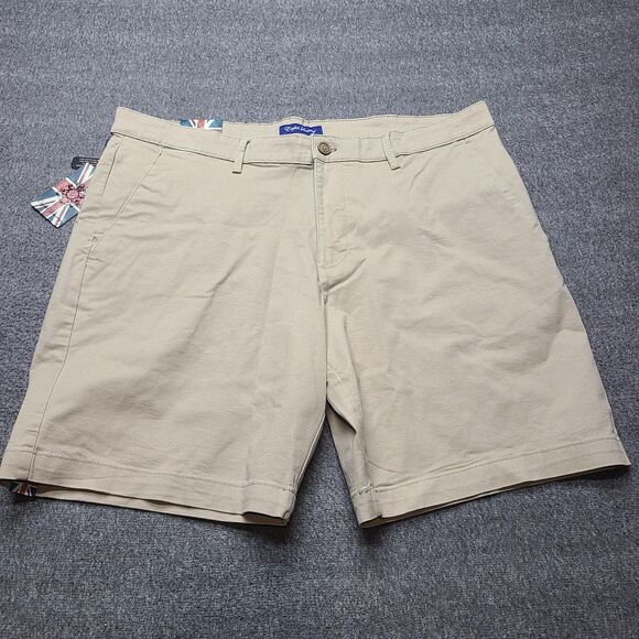 English Laundry Shorts Mens 40 Khaki Tan Flat Front 9 Inch Inseam Stretch Casual - Picture 1 of 9